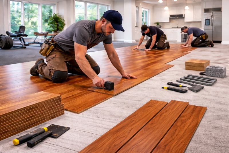Cherry Floor Installation in Winfield, MO