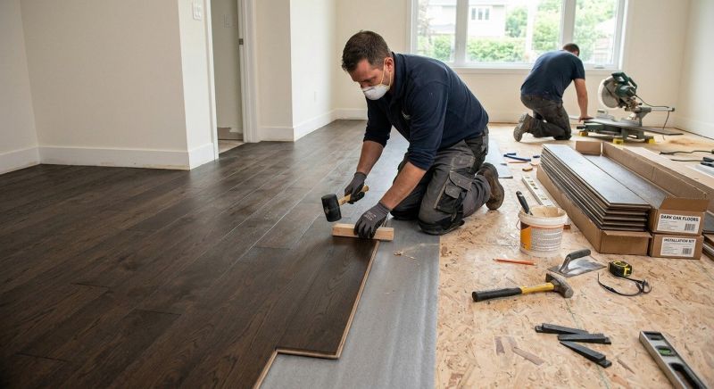 Dark Wood Floor Installation in Wentzville, MO