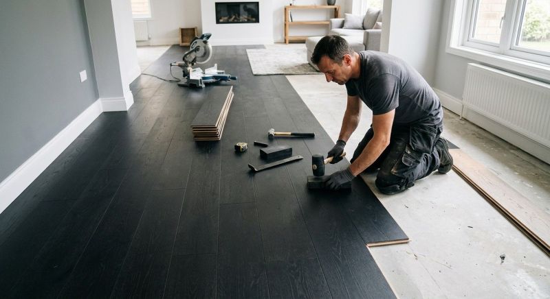 Dark Wood Floor Installation in Wentzville, MO